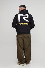 Plus Regular Fit Moto Applique Hoodie