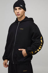 Oversized Sleeve Gusset Detail Zip Through Hoodie