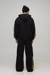 Oversized Sleeve Gusset Detail Zip Through Hoodie