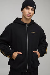 Oversized Sleeve Gusset Detail Zip Through Hoodie