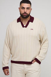 Plus Oversized Retro Football Knitted Jumper