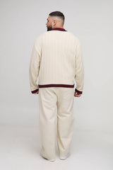 Plus Oversized Retro Football Knitted Jumper