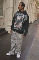 Baggy Fit Washed Camo Jeans