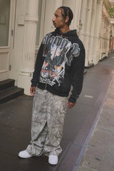 Baggy Fit Washed Camo Jeans