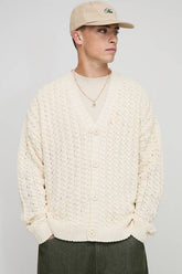Relaxed Boxy Heavy Cable Knitted Cardigan