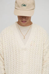 Relaxed Boxy Heavy Cable Knitted Cardigan