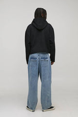 Oversized Shrunken Raw Edge Loopback Hoodie