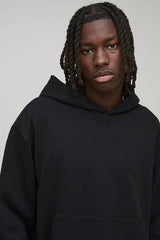 Oversized Shrunken Raw Edge Loopback Hoodie