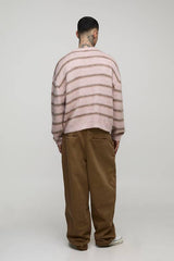 Tall Balloon Fit Half & Half Waistband Washed Twill Trouser