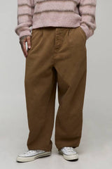 Tall Balloon Fit Half & Half Waistband Washed Twill Trouser