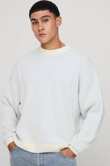 Oversized Boxy Fluffy Rib Knitted Jumper