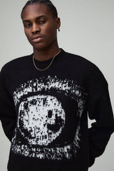 Relaxed Boxy Eye Jacquard Brushed Knitted Jumper