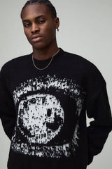 Relaxed Boxy Eye Jacquard Brushed Knitted Jumper
