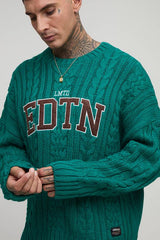 Tall Limited Edition Oversized Embroidered Knitted Jumper