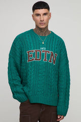 Tall Limited Edition Oversized Embroidered Knitted Jumper