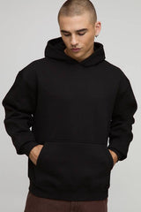 Black Oversized AC/DC License Printed Hoodie