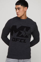 M Star Muscle Fit Ribbed Knitted Jumper