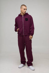 Boxy Fit B Applique Zip Through Hoodie