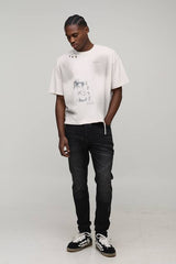 Skinny Stretch Fit Distressed Biker Jeans