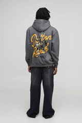 Charcoal Oversized Yellowstone Dutton Ranch License Printed Hoodie