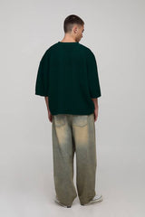 Oversized Boxy Half Sleeve Rib Hockey Sports Top