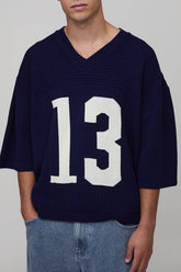 Oversized Boxy Half Sleeve Rib Hockey Sports Top