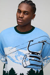 Oversized Boxy Ski Jacquard Knitted Jumper