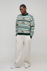 Man Oversized Boxy Fairisle Christmas Knitted Jumper