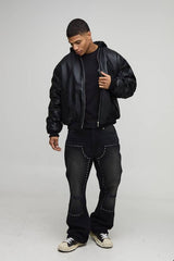 Straight Flared Knee Ripped Hardware Carpenter Jeans