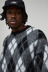 Tall Oversized Diamond Argyle Knitted Jumper