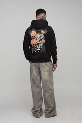 Tall Regular Fit Man Script Dragon Blossom Print Hoodie