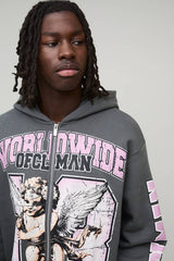 Oversized Boxy Worldwide Varsity Hoodie