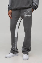 Slim Stacked Flare Paint Splatter Jogger