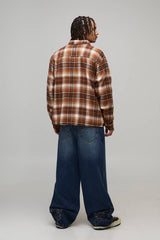 Baggy Fit Studded Western Embroidered Hem Jeans