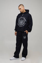 Oversized Boxy Collegiate Varsity Hooded Tracksuit