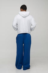 Oversized Boxy Zip Through Beverly Hills Vintage Print Hoodie