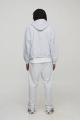 Oversized Boxy Zip Through Bronx Printed Hoodie
