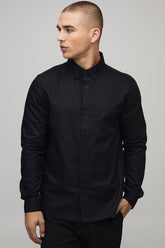 Slim Fit Button Down Collar Oxford Long Sleeve Shirt