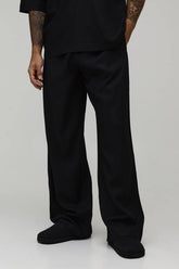 Wide Leg Half & Half Waist Linen Blend Trouser