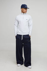 Grey Regular Fit Limited Edition 1/4 Zip Funnel Neck Printed Sweatshirt