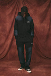 Oversized Boxy Western Washed Applique Stud Detail Hooded Tracksuit