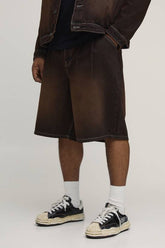 Plus Tinted Washed Pleat Front Parachute Longline Jorts