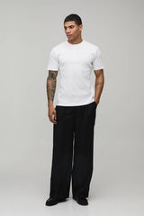 Baggy Fit Pleat Front Tailored Trousers
