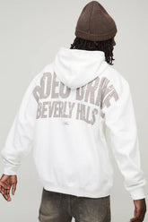 White Oversized Rodeo Over The Seams Print Hoodie