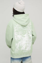 Washed Green Oversized Limited Edition Pagoda Hoodie