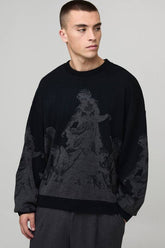 Oversized Renaissance Jacquard Knitted Jumper