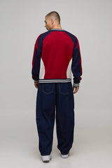 Relaxed Boxy Moto Jacquard Knitted Jumper