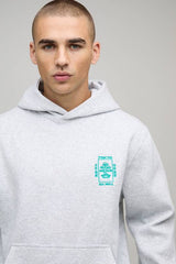 Ash Grey Regular Tokyo Embroidered Hoodie