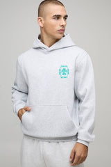 Ash Grey Regular Tokyo Embroidered Hoodie