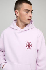 Washed Pink Regular Fit Tokyo Embroidered Hoodie
